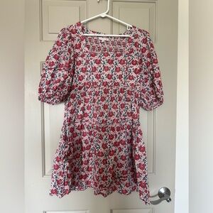 Floral Red Mini Dress